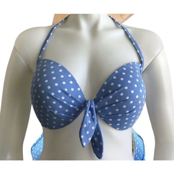 NWT Womens Shade & Shore Polka Dot Swimsuit Swim Bikini Bathing Suit Top Sz 38DD - Picture 3 of 3